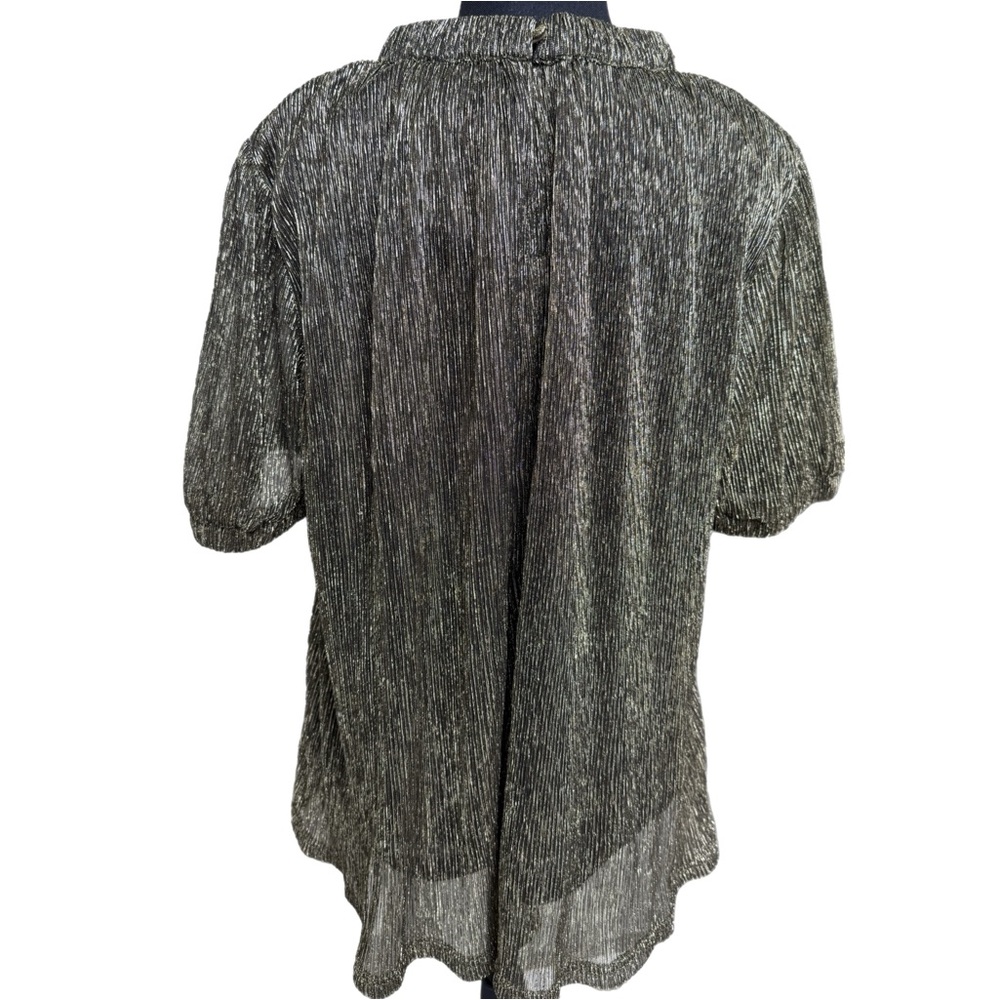 Glam Metallic Gold Short Sleeve Top - Picture 2 of 8